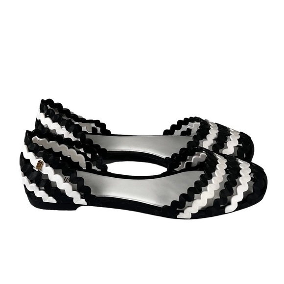 Melissa Shoes - Melissa Womens Size 8 Black White Ballet Flats Slip On Shoes